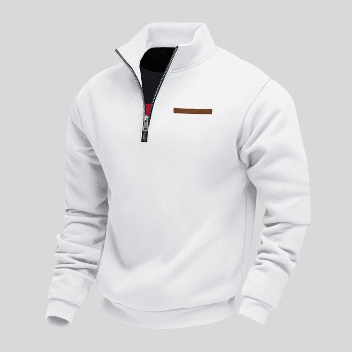 Marcus - Felpa Informale Con Zip a Un Quarto