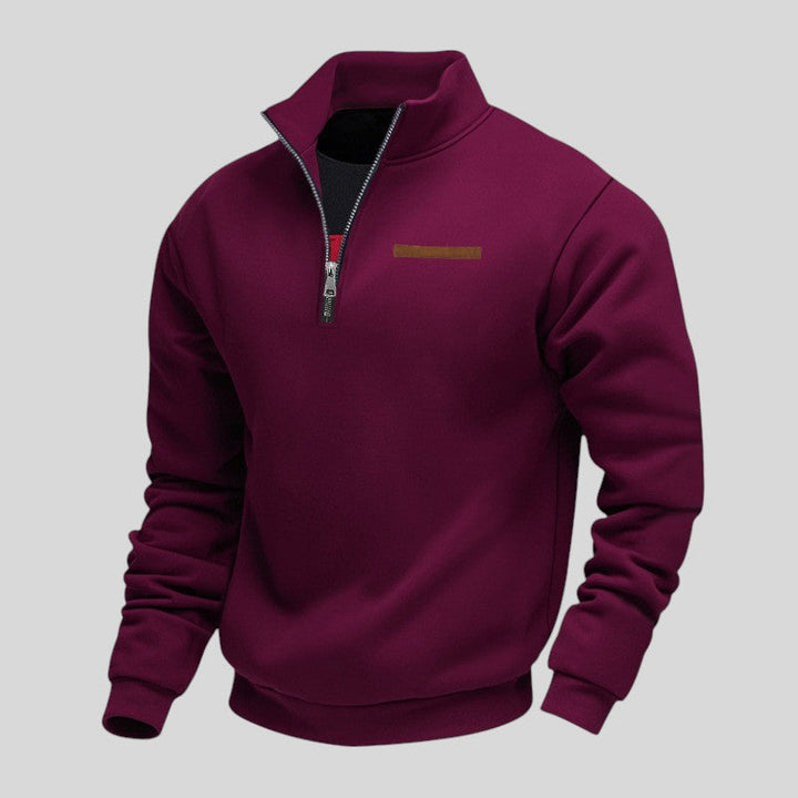 Marcus - Felpa Informale Con Zip a Un Quarto