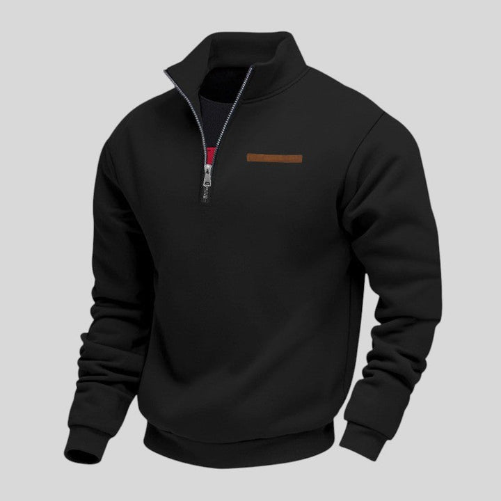 Marcus - Felpa Informale Con Zip a Un Quarto