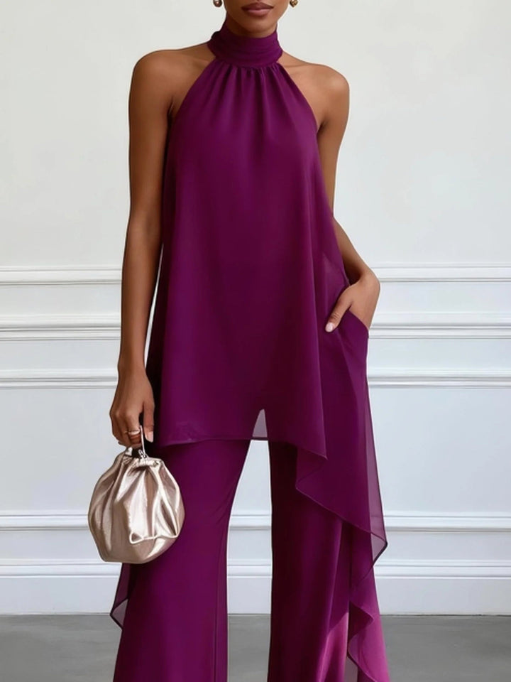 Victtoria - Elegante Top All'americana Con Pantaloni