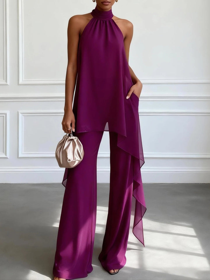 Victtoria - Elegante Top All'americana Con Pantaloni