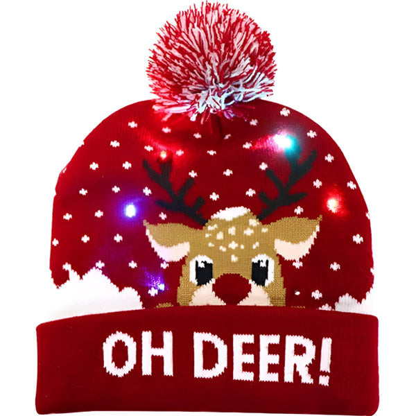 MerryGlow - Cappello Natalizio Lavorato a Maglia con Luci