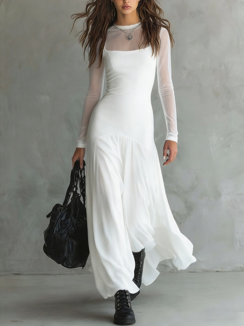 Yovanna - Abito Lungo in Tulle dal Fascino Etereo