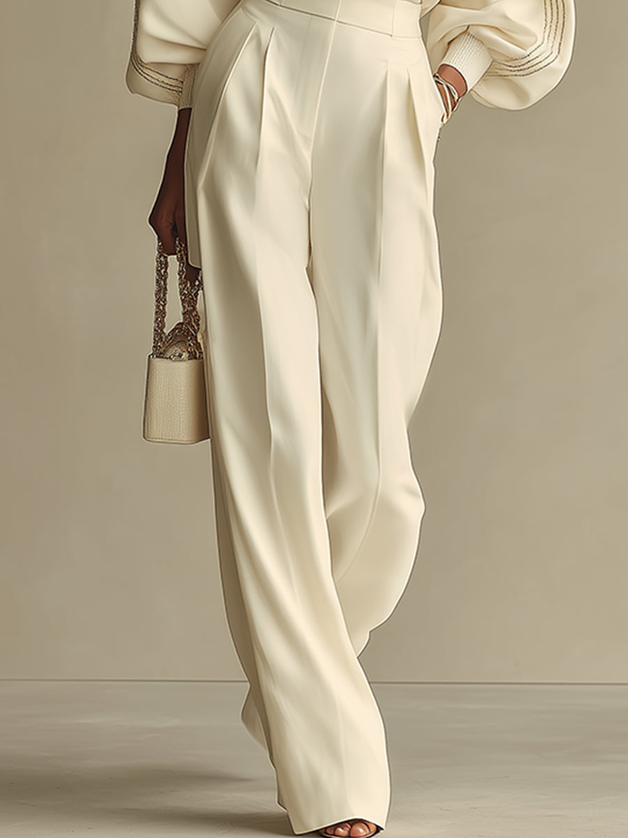Leticya - Set in Maglia Con Pantaloni a Gamba Larga
