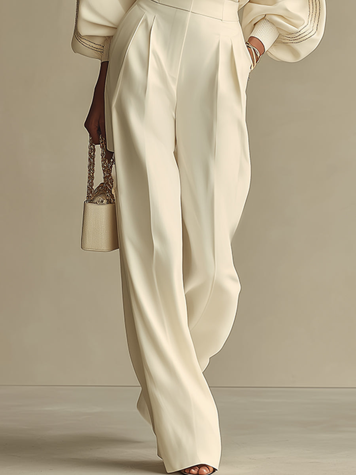 Leticya - Set in Maglia Con Pantaloni a Gamba Larga