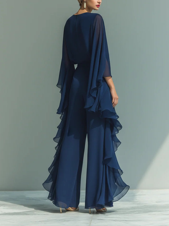 Elyssa - Set Elegante in Chiffon Con Volant