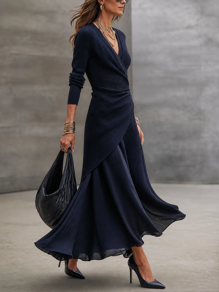 Leslia - Elegante Abito Lungo Con Scollo a V