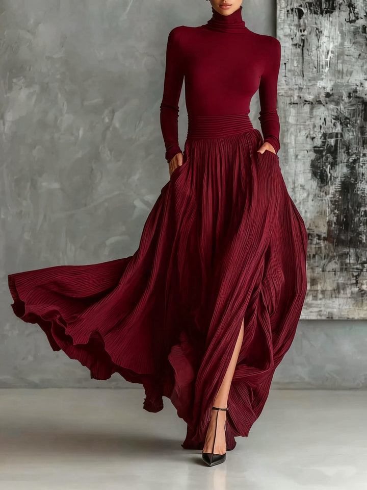 Keziah - Elegante Abito Lungo Con Pieghe
