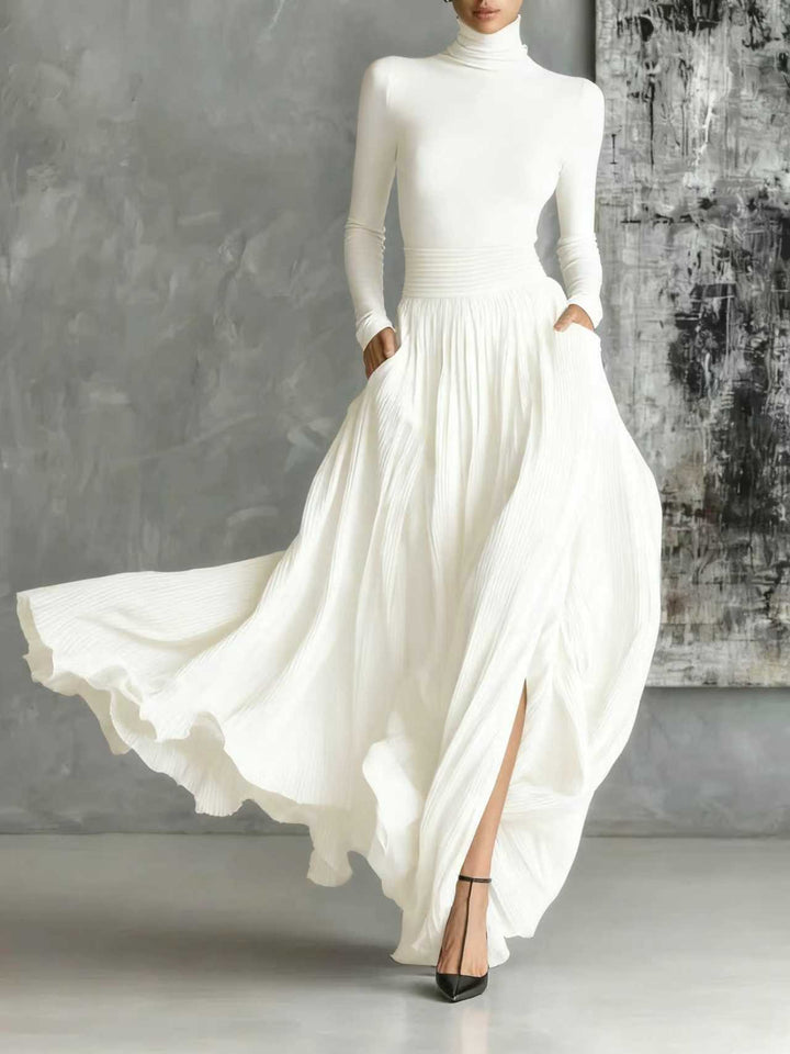 Keziah - Elegante Abito Lungo Con Pieghe