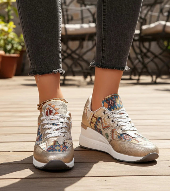 Znaya - Scarpa Da Ginnastica Boho Geometriche Con Lacci