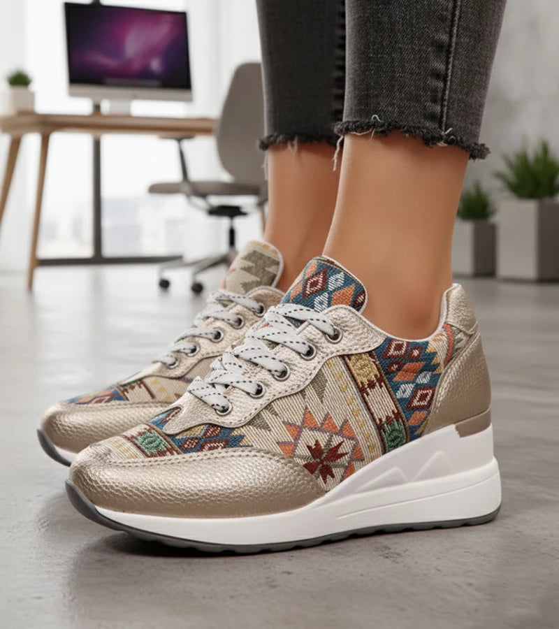 Znaya - Scarpa Da Ginnastica Boho Geometriche Con Lacci