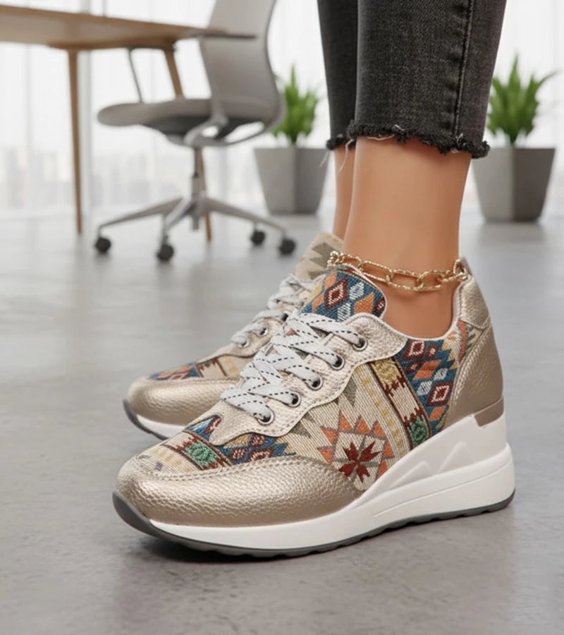 Znaya - Scarpa Da Ginnastica Boho Geometriche Con Lacci