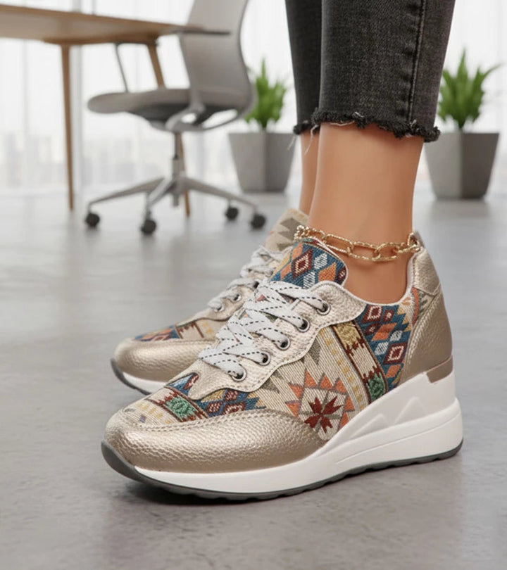Znaya - Scarpa Da Ginnastica Boho Geometriche Con Lacci