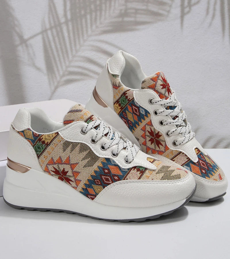 Znaya - Scarpa Da Ginnastica Boho Geometriche Con Lacci