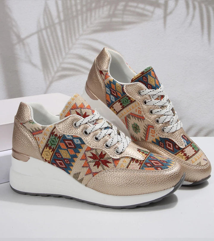 Znaya - Scarpa Da Ginnastica Boho Geometriche Con Lacci