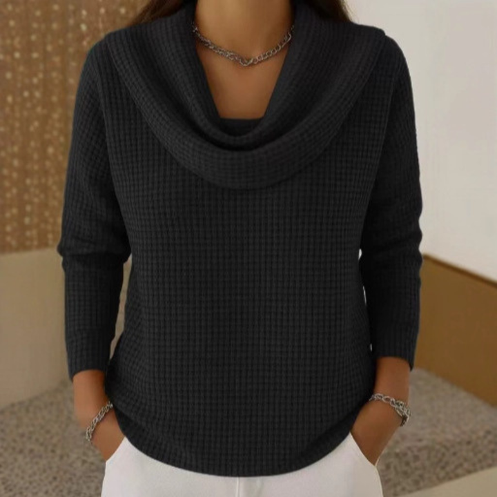 Danela - Elegante Maglione Con Scollo a Cascata