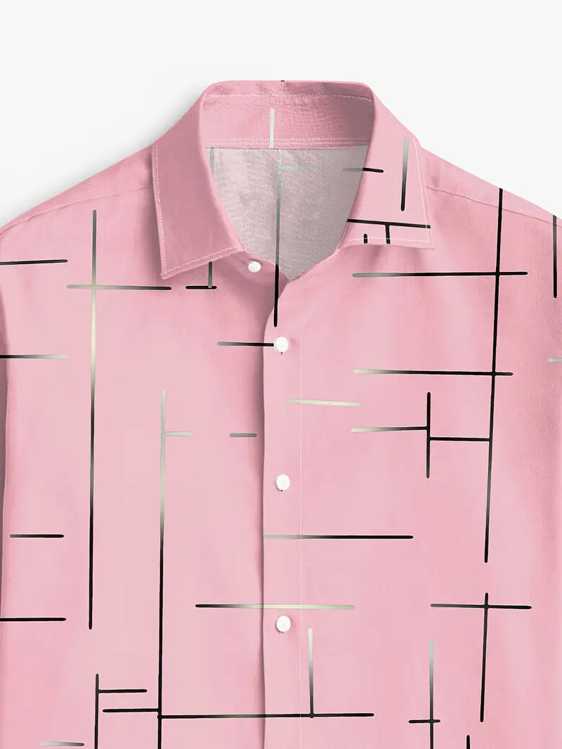 Nerio - Camicia a Maniche Lunghe Con Stampa Geometrica