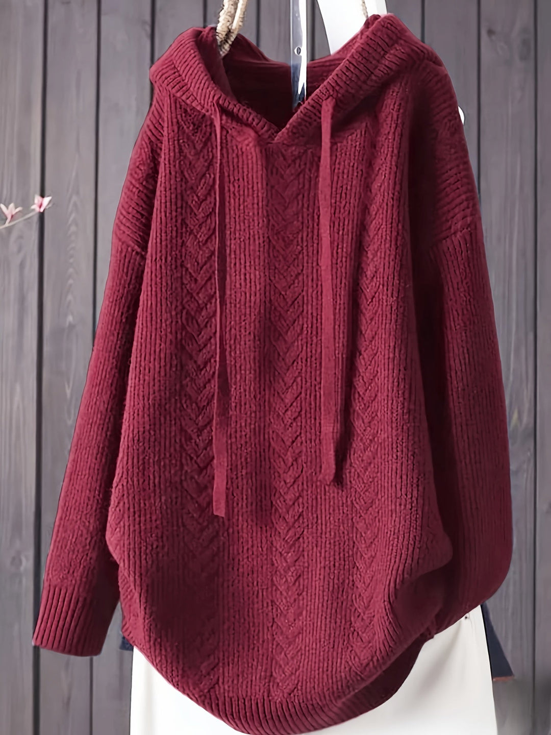 Genivee - Felpa Con Cappuccio Casual a Maniche Lunghe In Maglia