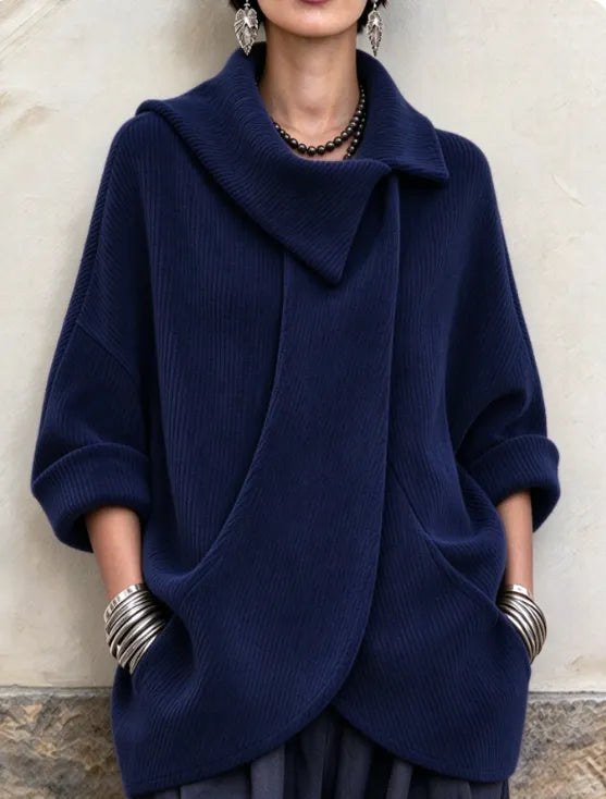 Lenneke - Giacca Oversize Con Collo Asimmetrico e Tasche