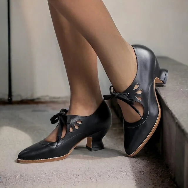 Zydrune - Décolleté Vintage in Pelle Con Tacco Alto