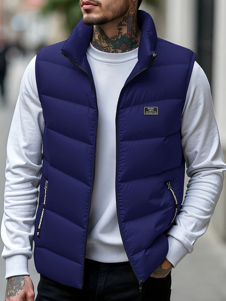 Aloyis - Gilet Imbottito Con Collo Alto E Tasche Con Cerniera