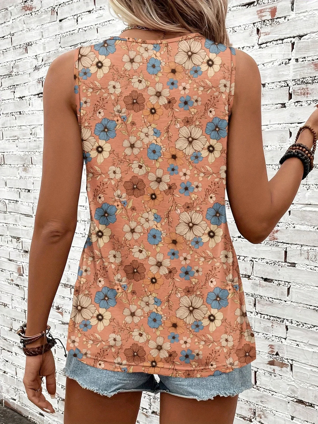 Lilou - Top Estivo Casual Con Stampa Floreale