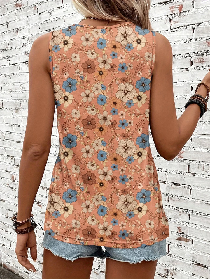Lilou - Top Estivo Casual Con Stampa Floreale