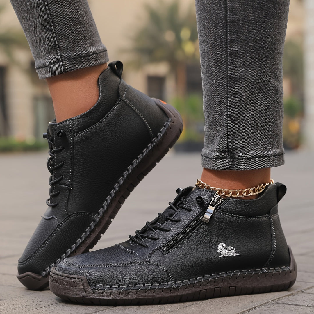 Schreiner - Scarpa da Ginnastica Con Lacci e Cerniera Laterale Con Cuciture a Contrasto
