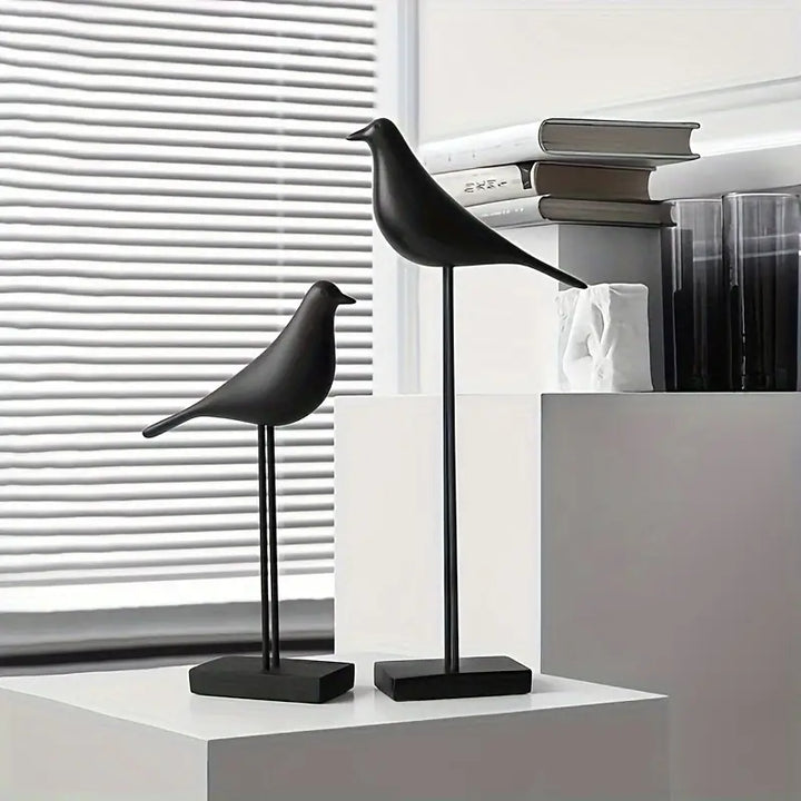 PerchForm - Sculture Decorativo Minimaliste Di Uccelli Su Supporto