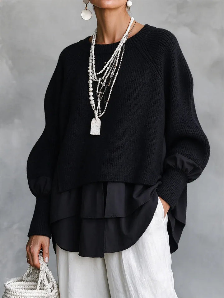 Milika - Maglione in Maglia a Coste Con Maniche Raglan