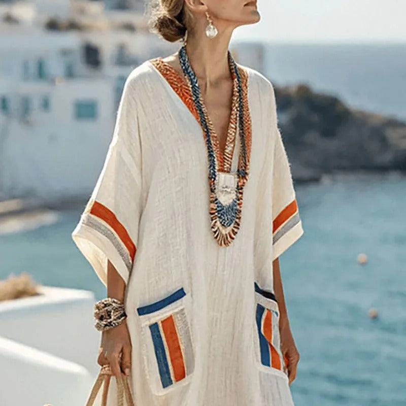Xenia - Elegante Abito Lungo Con Tasche