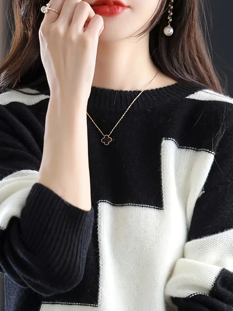 Gala - Elegante Maglione a Maniche Lunghe Con Motivo Geometrico