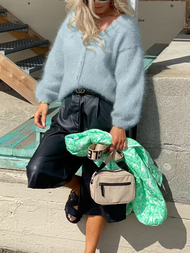 Hozanna - Maglione a Maniche Lunghe Con Bottoni