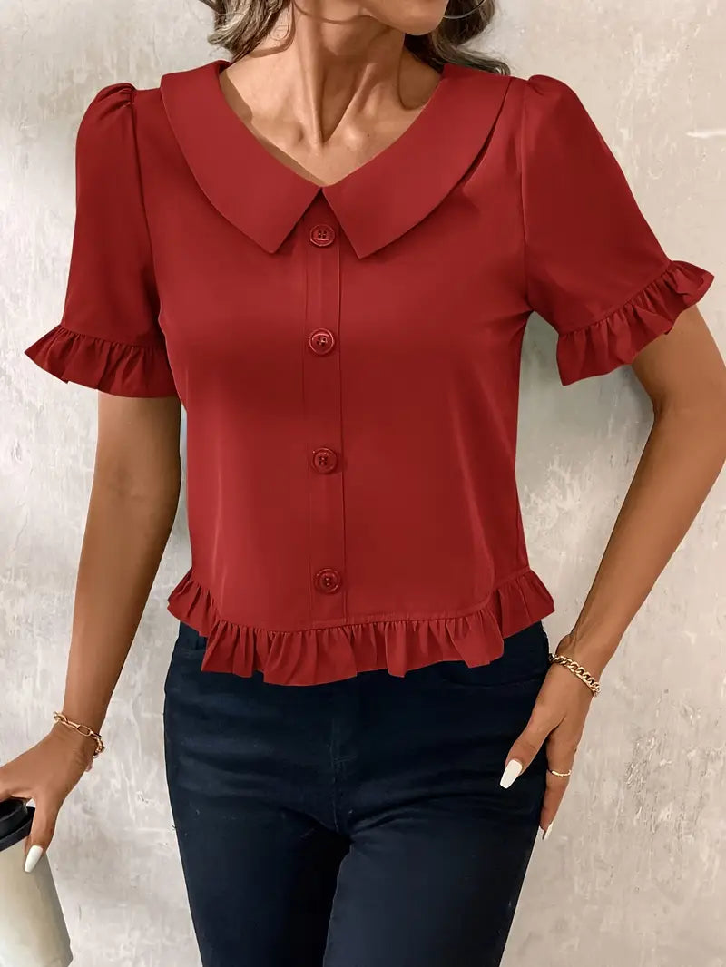 Foteini - Camicetta Elegante A Maniche Corte