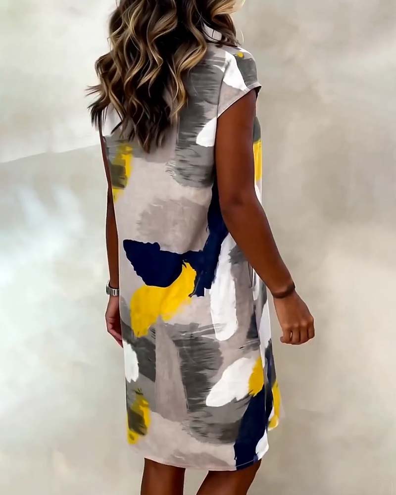Addie - Abito con Scollo Rotondo e Stampa Tie-dye