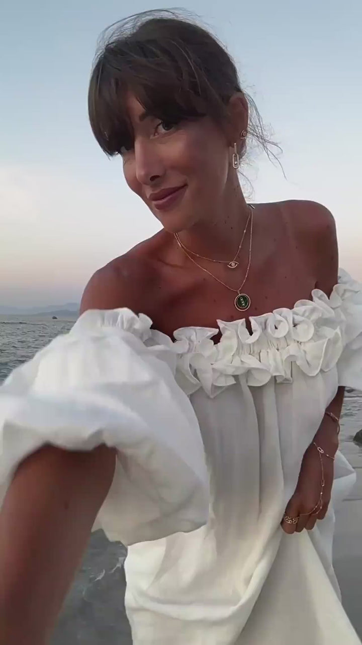 Francisca - Elegante Abito Estivo Spento Spalla