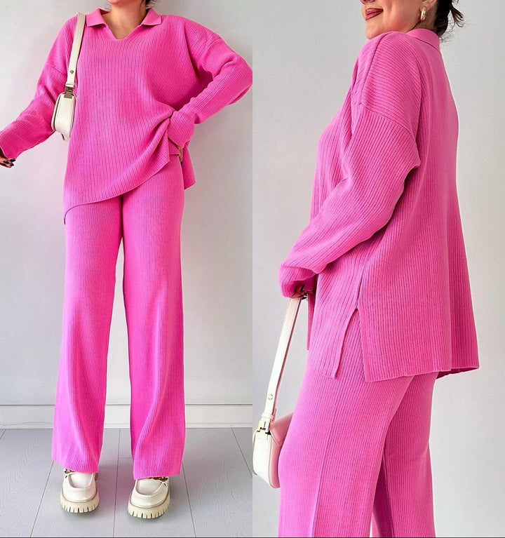 Alyana – Set da salotto a due pezzi in maglia a coste