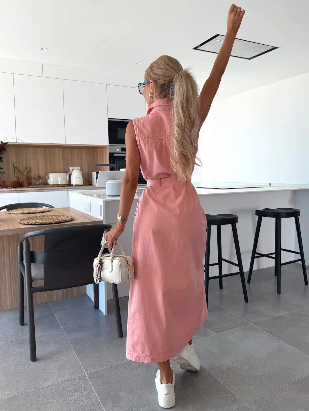 Jacinta - Elegante Abito Lungo Con Tasche