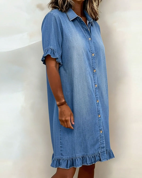 Ndapewa - Comodo Abito in Denim Con un Taglio Che Valorizza la Figura