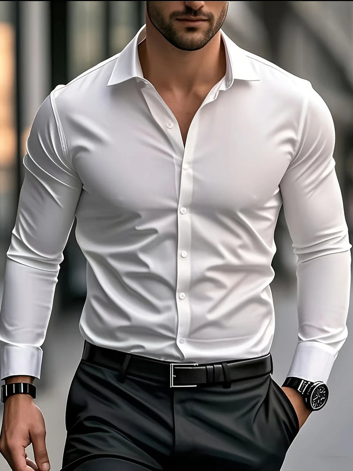 Byron - Elegante Camicia a Maniche Lunghe Con Bottoni