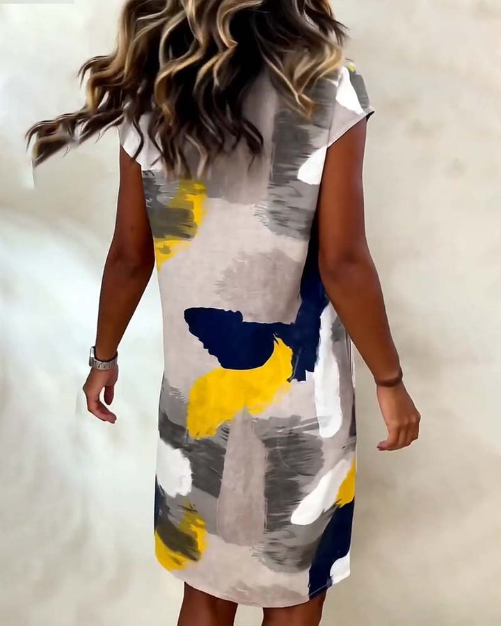 Addie - Abito con Scollo Rotondo e Stampa Tie-dye