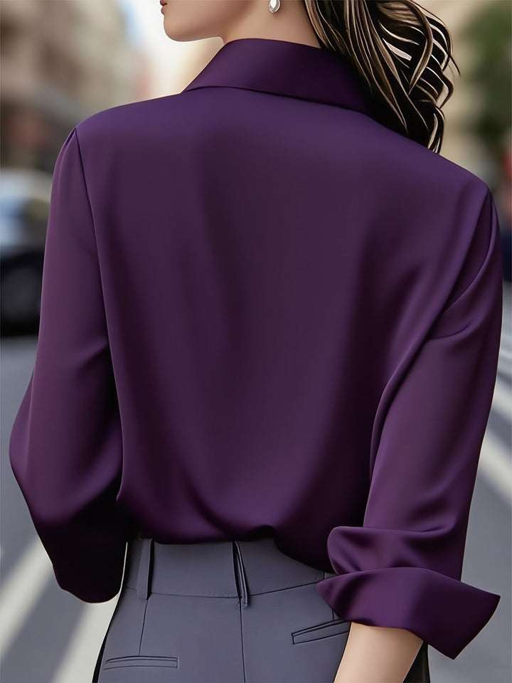Elenochka - Elegante Camicia A Maniche Lunghe Bottoni