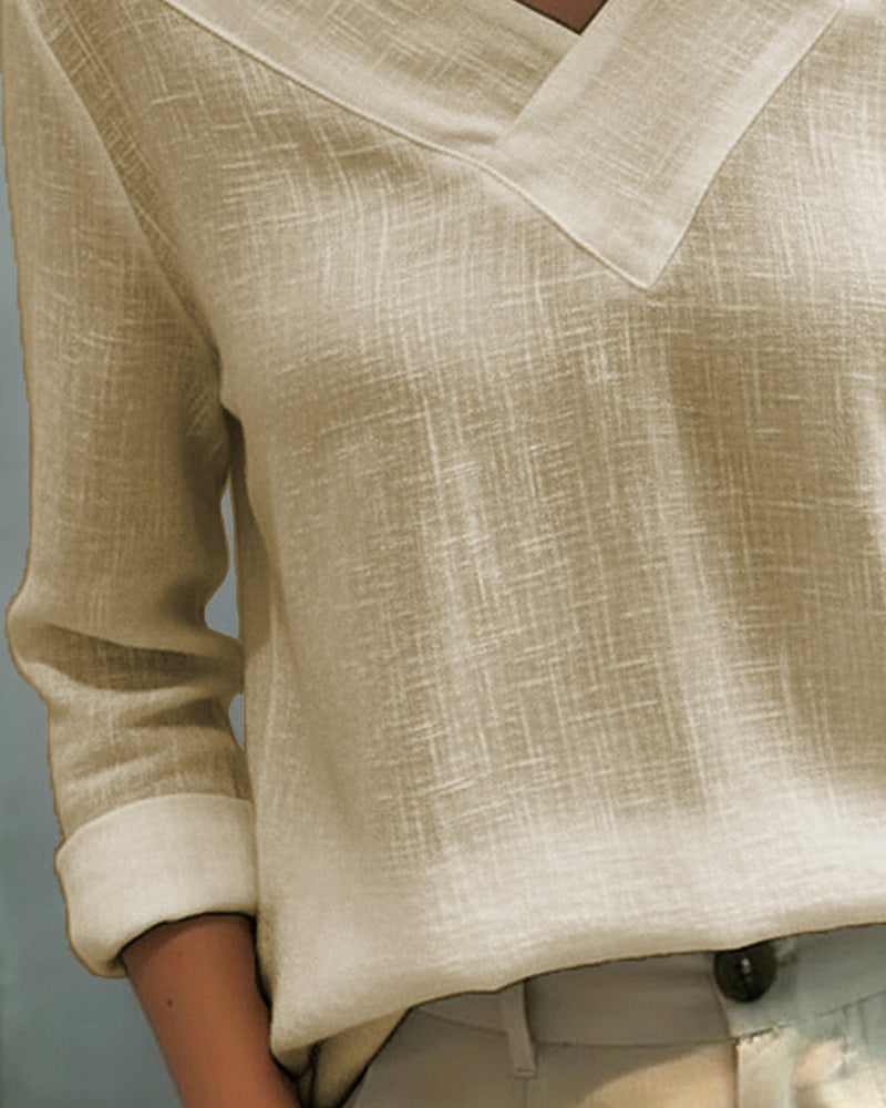 Makeeta - Elegante Top Con Scollo a V e Spalline
