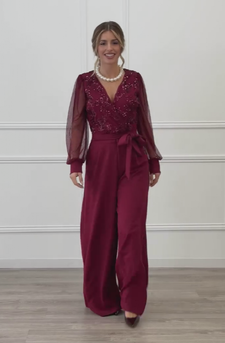 Meira - Tuta Con Maniche Lunghe in Maglia Decorata