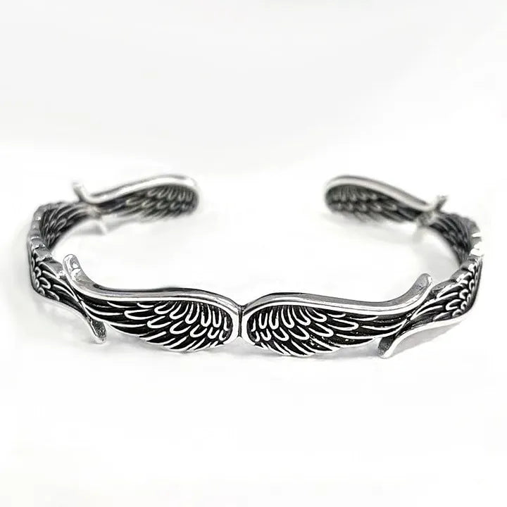 Maynard - Bracciale vintage con ali d'angelo in Argento