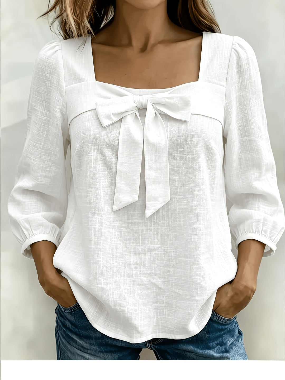 Monnie - Camicia Estiva Casual Con Fiocco