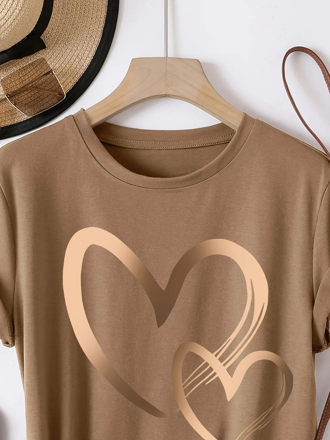 Larson - Casual Manica Corta Maglietta Con Stampa Cuore