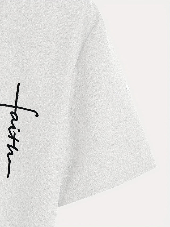 Elliott - Elegante Camicia a Maniche Corte Con Collo Alto