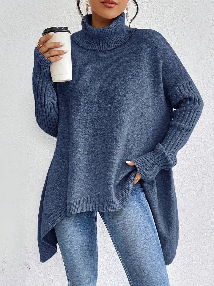 Laora - Maglione Casuale a Maniche Lunghe Con Collo Alto