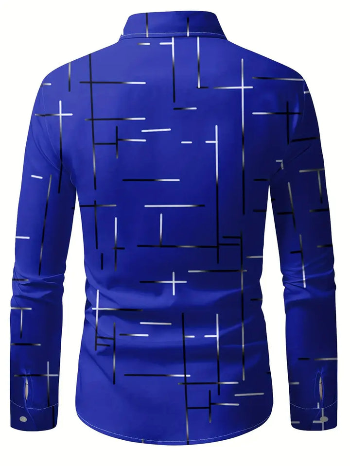 Nerio - Camicia a Maniche Lunghe Con Stampa Geometrica